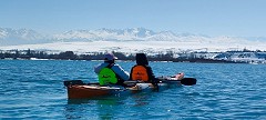 Karakol - Kayaking Issyk-Kul. Winter Shot