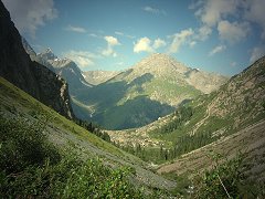 Sirota from upper trail to Ala-Kul. Ayutor peak view